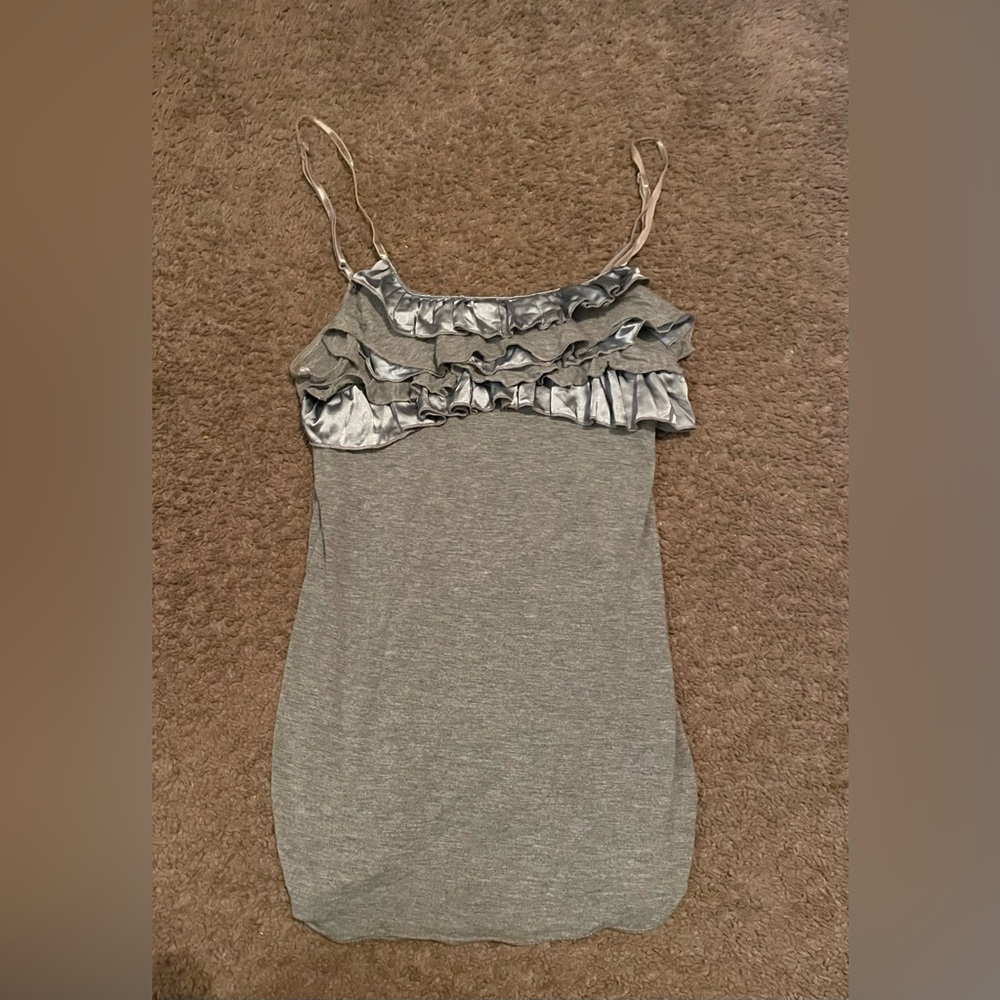 Stylish Gray Women's Camisole with Ruffles